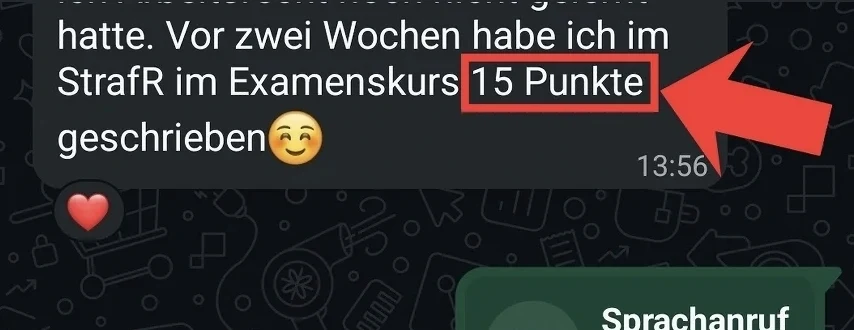 Teilnehmerergebnis: 15 Punkte StrafR