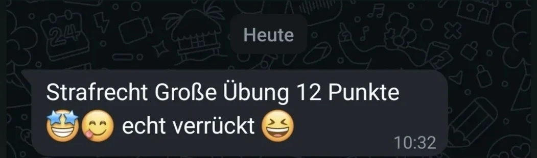 Teilnehmerergebnis: 12 Punkte Große Übung