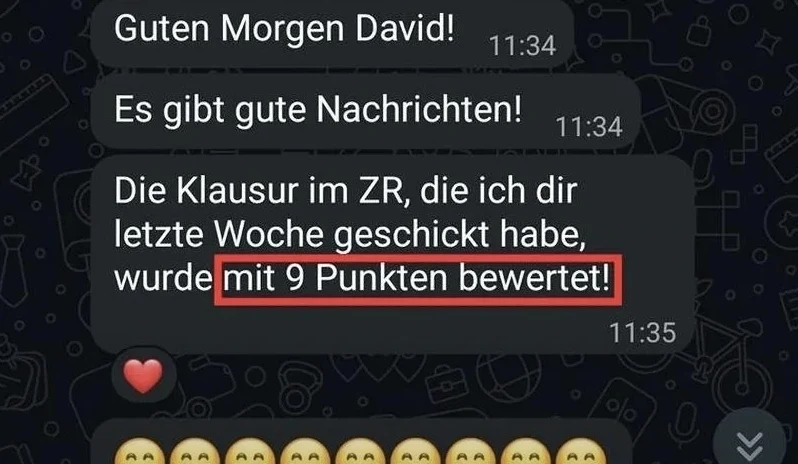 Teilnehmerergebnis: 9 Punkte ZR