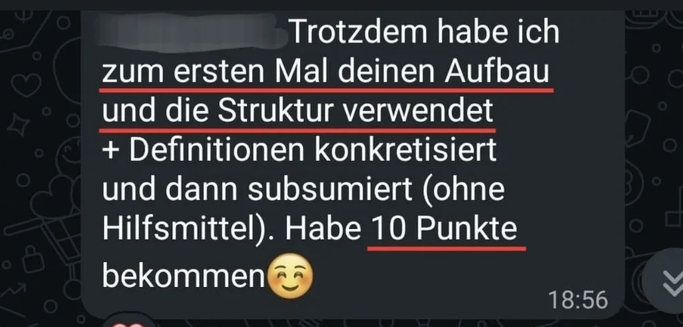 Teilnehmerergebnis: 10 Punkte