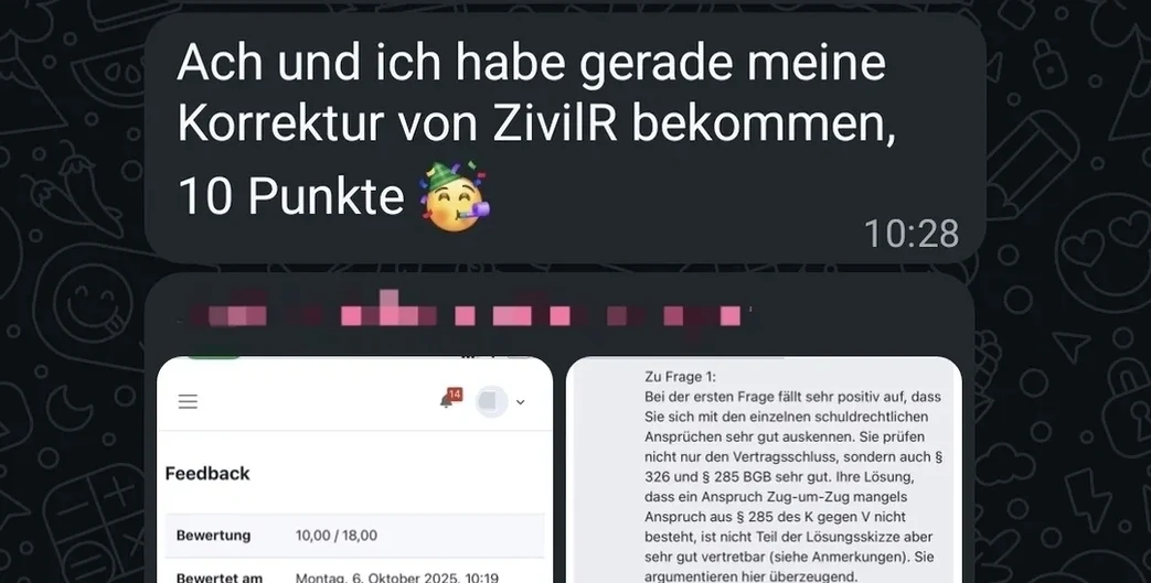 Teilnehmerergebnis: 10 Punkte ZivilR