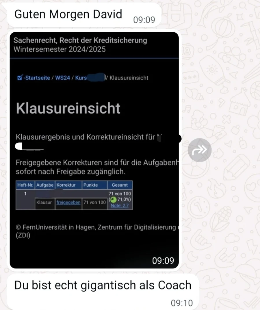 Teilnehmerergebnis