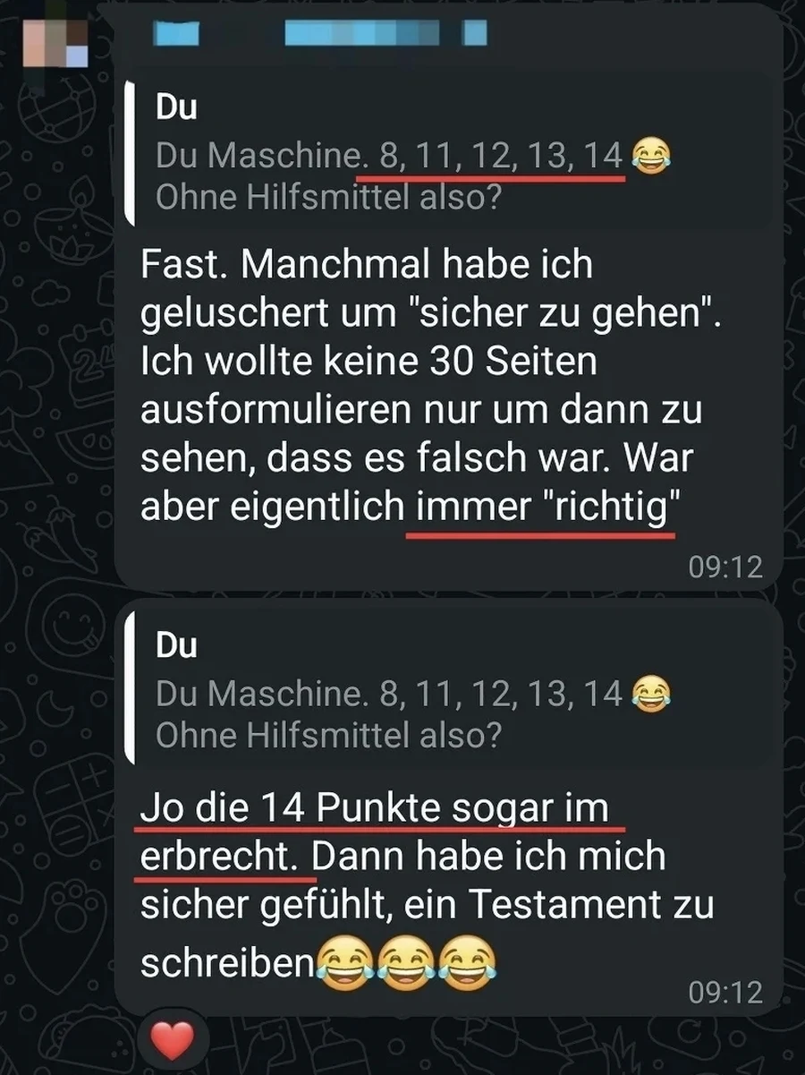 Teilnehmerergebnis